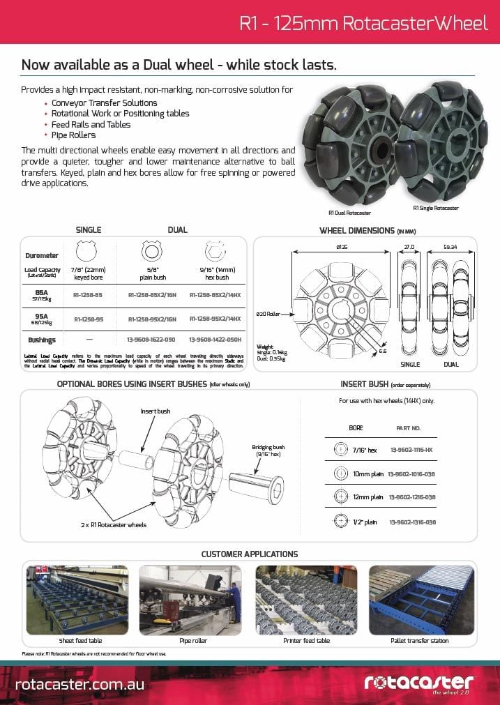 Catalogue and Information Rotacaster Wheels